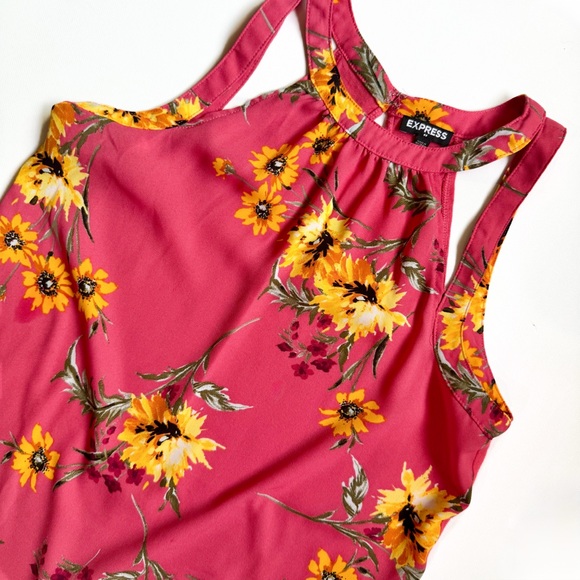 Express pink flory flowy tank/ swing top ❤️ - Picture 1 of 5